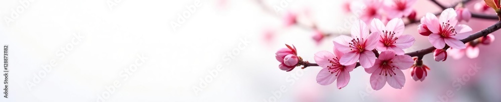 An isolated sour cherry blossom blooms against the stark white backdrop of a winter landscape, landscape, blossoms, stark An isolated sour cherry blossom blooms against the stark white backdrop of a winter landscape, landscape, blossoms, stark