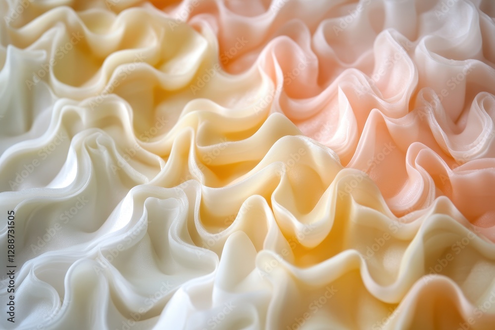 Colorful Ruffled Fabric Textures in Soft Pastel Tones Colorful Ruffled Fabric Textures in Soft Pastel Tones