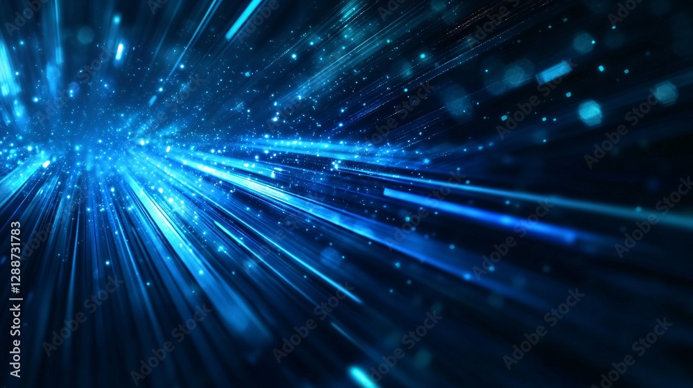 Obraz premium Sci-Fi Digital Speed Lines with Vibrant Cyan Streaks