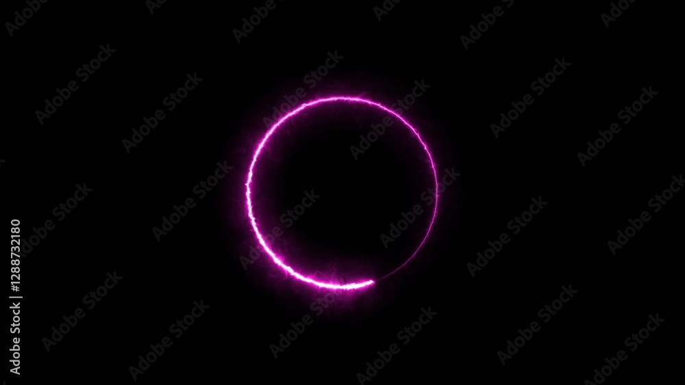 Abstract neon circle frame illustration. Glowing neon circle background. Abstract neon circle frame illustration. Glowing neon circle background.