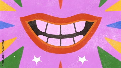 Wallpaper Mural Smiling Mouth on White Background Torontodigital.ca