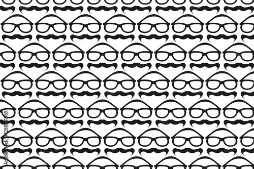Abstract sunglass shape seamless pattern background template. Modern element set in hand drawn style. 