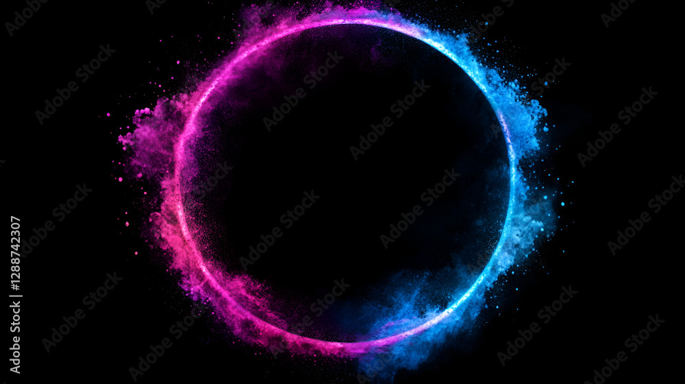 Obraz premium Abstract background ,abstract colored dust explosion on a black background.abstract powder splatted background,Freeze motion of color powder exploding