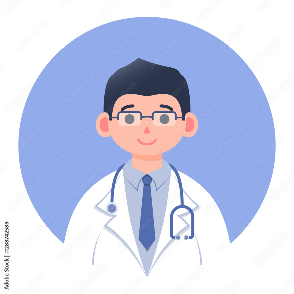 Doctor with crossed arms. Medical Worker Flat Vector Illustration Doctor with crossed arms. Medical Worker Flat Vector Illustration