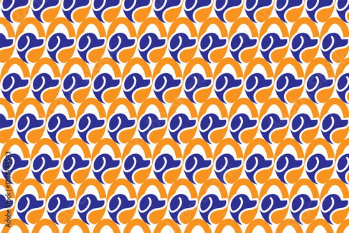 Colorful funny abstract dog shape seamless pattern background template. Modern element set in hand drawn style. 