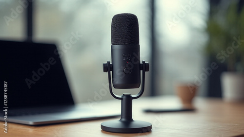 A sleek wireless microphone