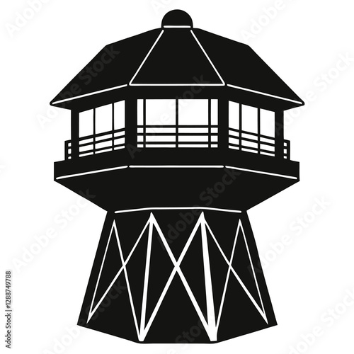 Valokuva silhouette vector of observation deck tower