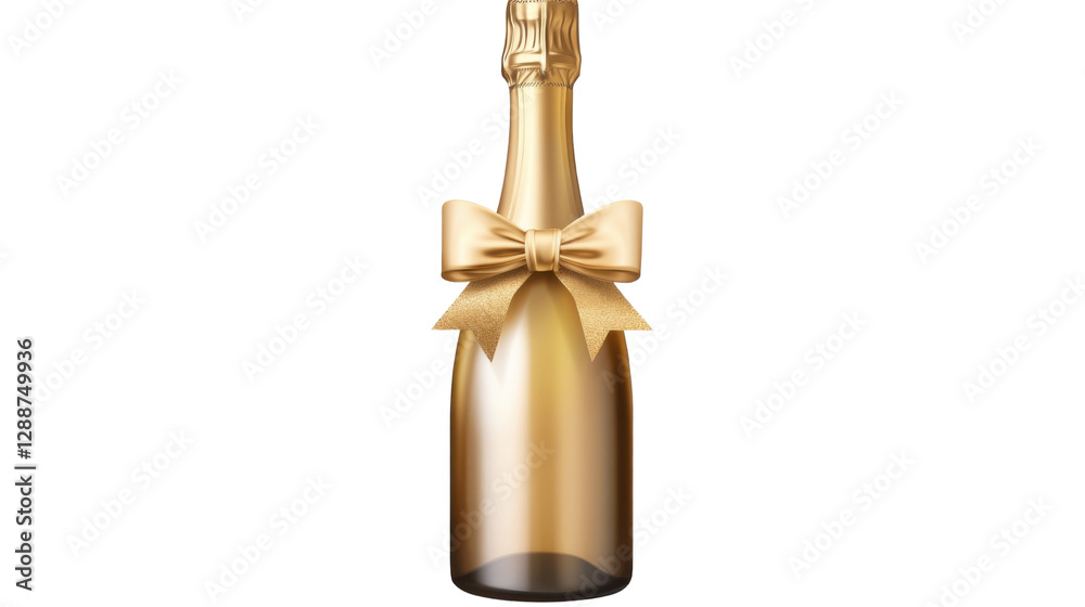 champagne bottle with ribbon isolated on white background champagne bottle with ribbon isolated on white background