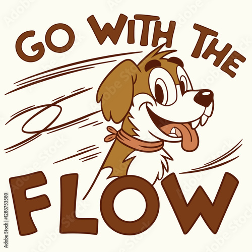 Wallpaper Mural Go With The Flow - Cool Cartoon Dog Vector Design Torontodigital.ca