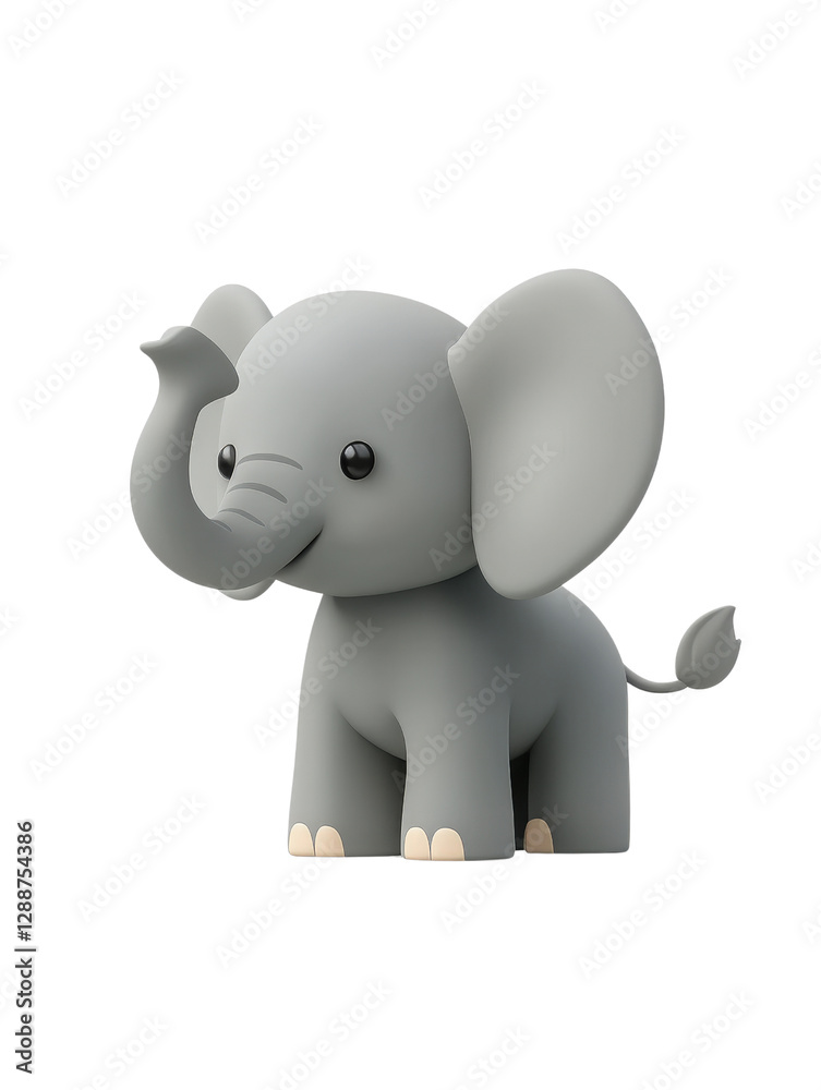 Small elephant standing on a solid black background for wildlife and animal photography isolated on transparent background. Small elephant standing on a solid black background for wildlife and animal photography isolated on transparent background.
