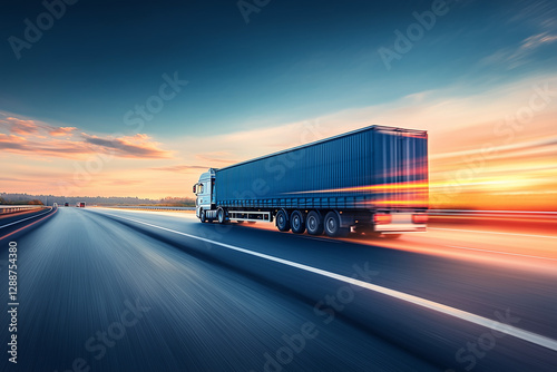 Picture of cargo lorry speeding 