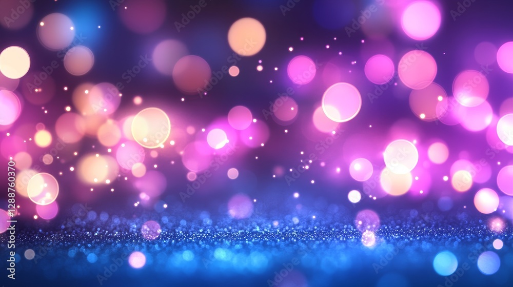 Abstract Purple Bokeh Lights with Glittery Blue Floor, party , celebration Abstract Purple Bokeh Lights with Glittery Blue Floor, party , celebration