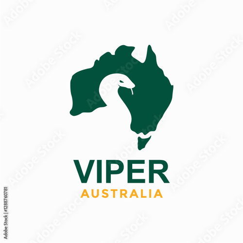 snake and australia negative space logo