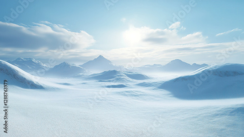 Wallpaper Mural A wide panoramic winter background featuring snowy scenery and ample copy space Torontodigital.ca