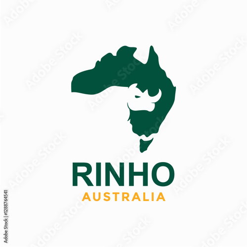 rinho and australia negative space logo