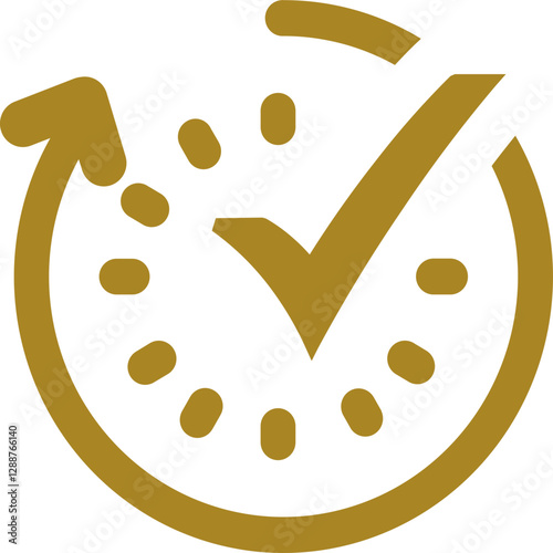 Real time clock icon with color