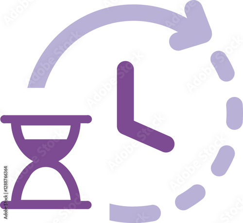 Time period dotted outline icon with color
