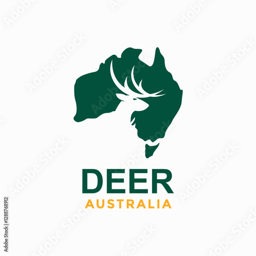 deer and australia negative space logo