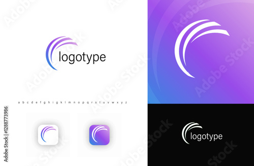 Abstract swirl arc logo with modern dynamic motion effect. Ideal for startups, technology companies, digital branding, and corporate identity. Minimalistic, futuristic style. Vector logo