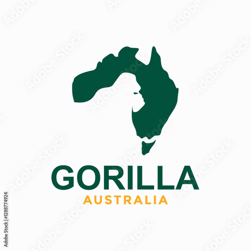 gorilla and australia negative space logo