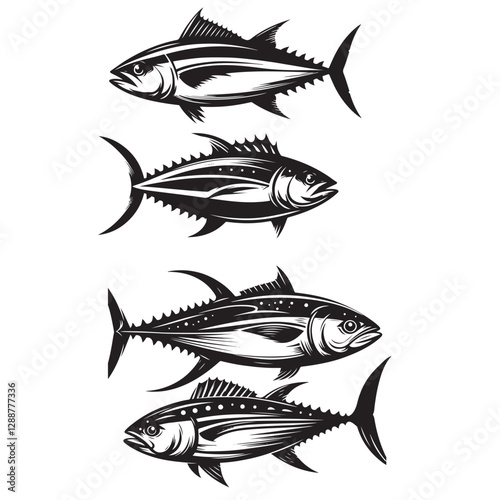 Tuna seafood.Tuna fish vector illustration.