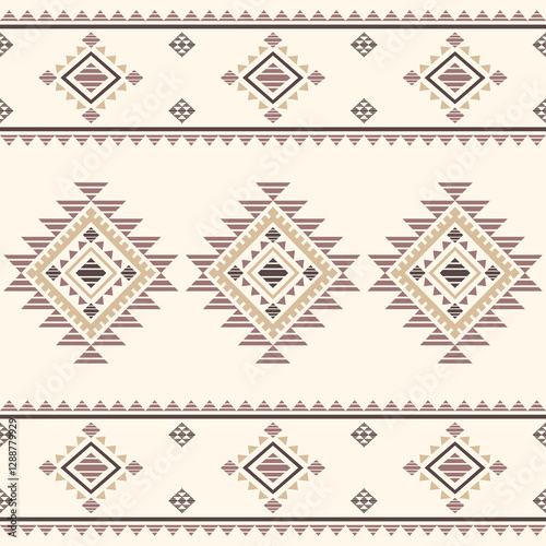 Southwest Aztec geometric Native American Mexican Navajo tribal ethnic boho indian texture ornament seamless pattern fabric colorful design vector for woven textile printing blanket rug carpet fashion