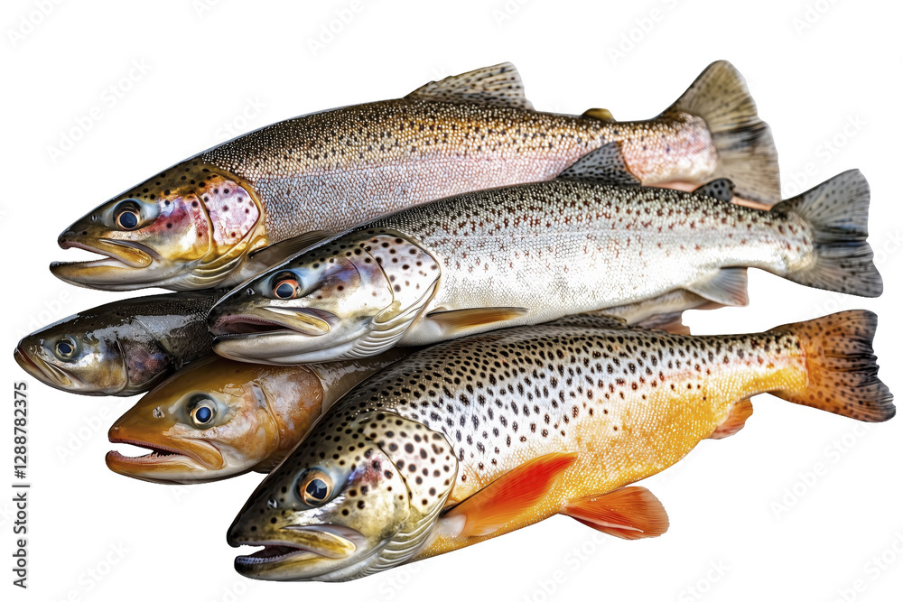 Fresh raw trout varieties ready for culinary use Fresh raw trout varieties ready for culinary use