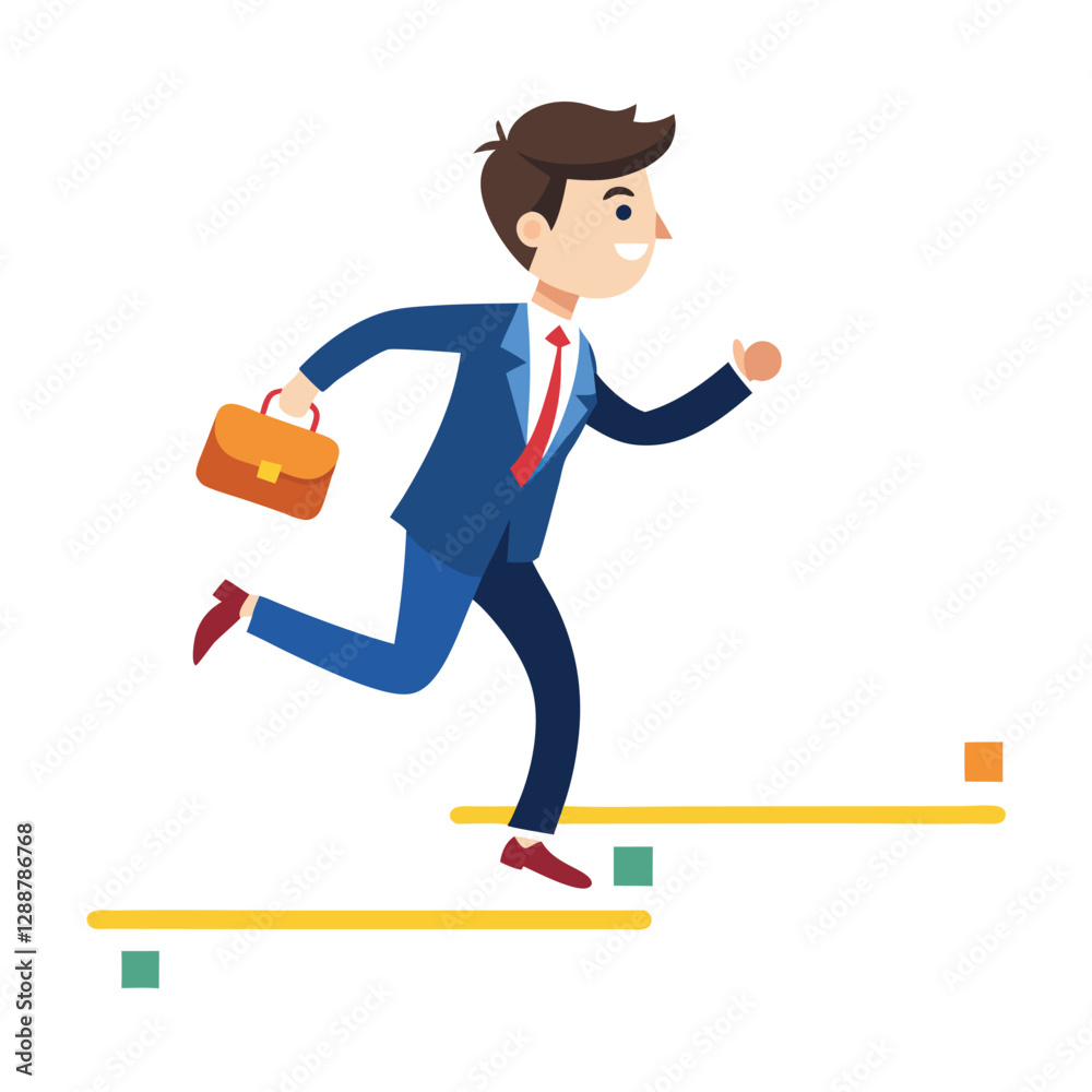 businessman running on project timeline project on white background
businessman running on project timeline project on white background
