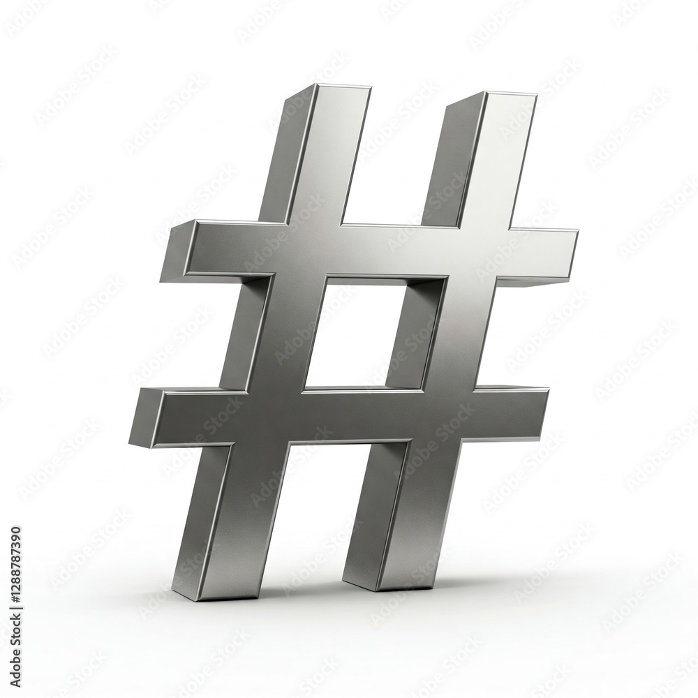 Obraz premium Futuristic 3D Hashtag: Symbol.