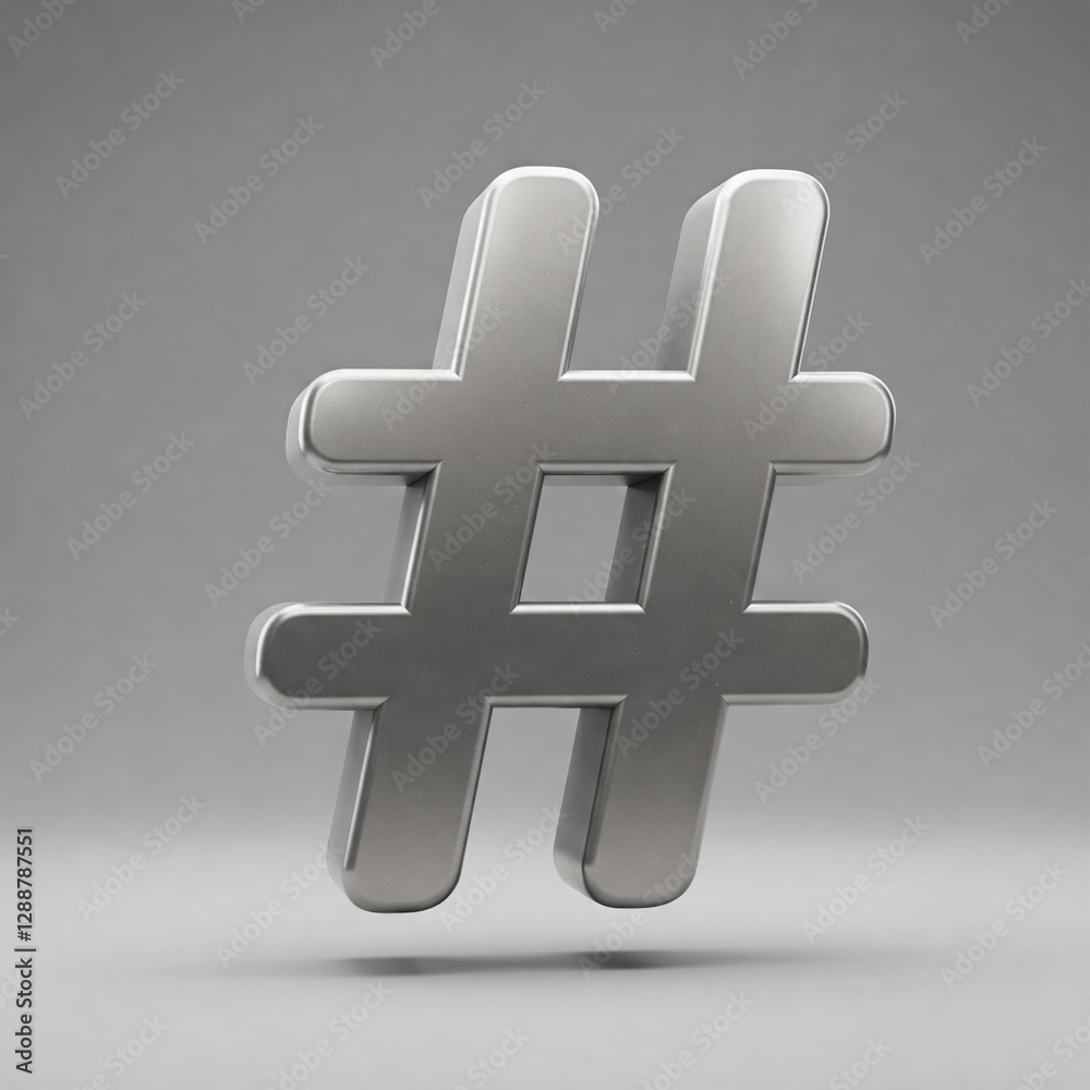 Obraz premium Futuristic 3D Hashtag: Symbol.