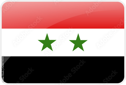 Flag Icon of Syria Country,National Vector Flag Iconic Symbol and Colors of Syria flag.