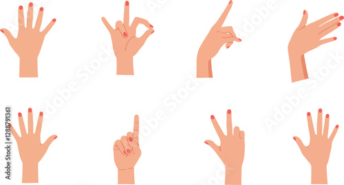 Series of hands showing different gestures and movements in a sequential display