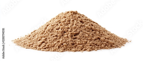 Pile of Brown Powder on White Background