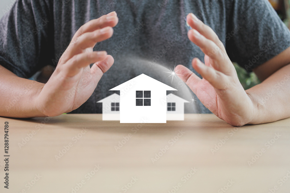 Home Insurance and Property Protection Concept Home Insurance and Property Protection Concept