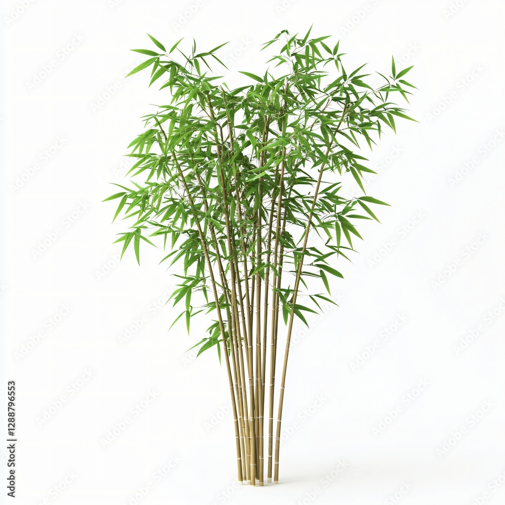 Obraz premium Lush Green Bamboo Plant Displaying Natural Beauty and Serenity