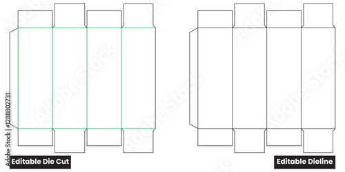 Die cut with Die line design, die line template, packaging dieline, die line, vector, customizable, resizable