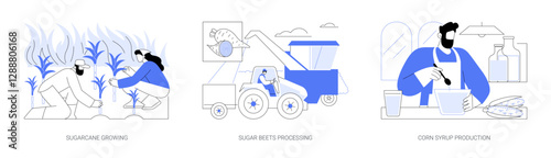 Sugar production isolated cartoon vector illustrations se
