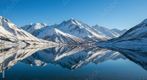 Wallpaper Mural Majestic snow-capped mountains reflecting in tranquil lake Torontodigital.ca