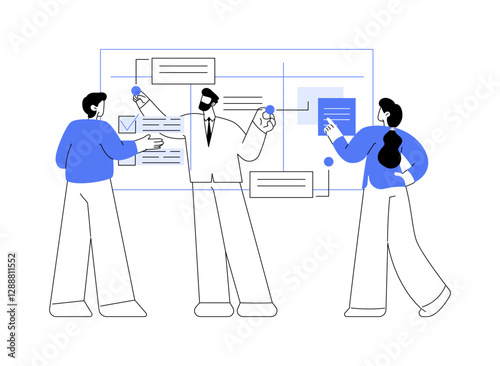 Scrum meeting isolated cartoon vector illustrations.