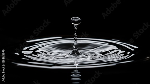 Water splashes creating clear droplets and abstract patterns on a dark backdrop, offering a clean and modern visual design.