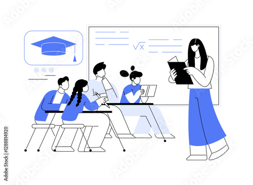 Secondary education teacher isolated cartoon vector illustrations.