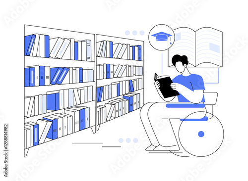 Reading literature isolated cartoon vector illustrations.