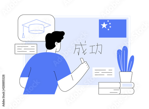 Chinese isolated cartoon vector illustrations.