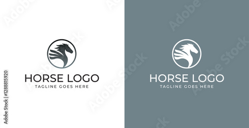Elegant horse logo icons. Royal stallion symbol design. Equine stables sign