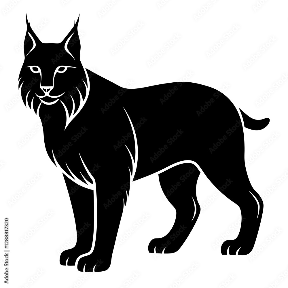Obraz premium Creative Lynx Silhouette Vector Simple & Aesthetic Design.