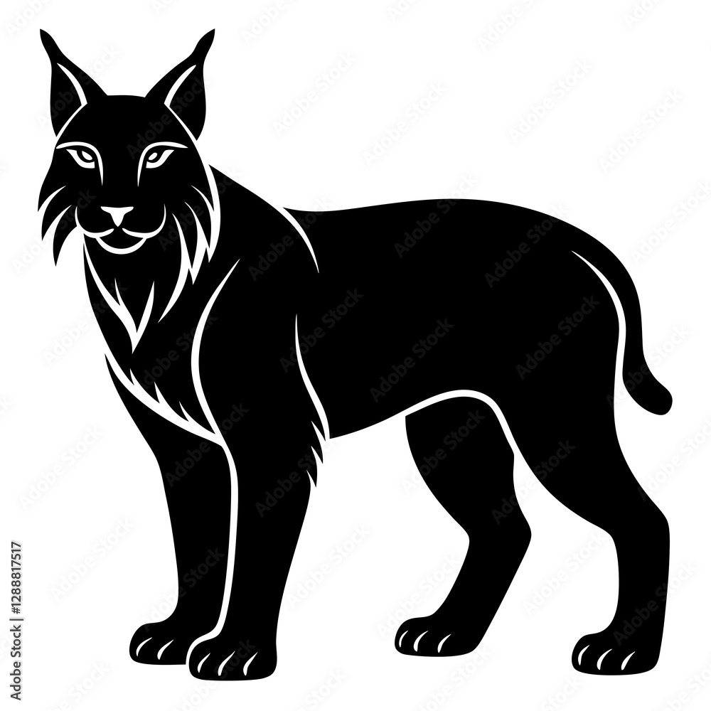 Stylized Lynx Silhouette Vector Icon Wildlife & Forest Theme. Stylized Lynx Silhouette Vector Icon Wildlife & Forest Theme.