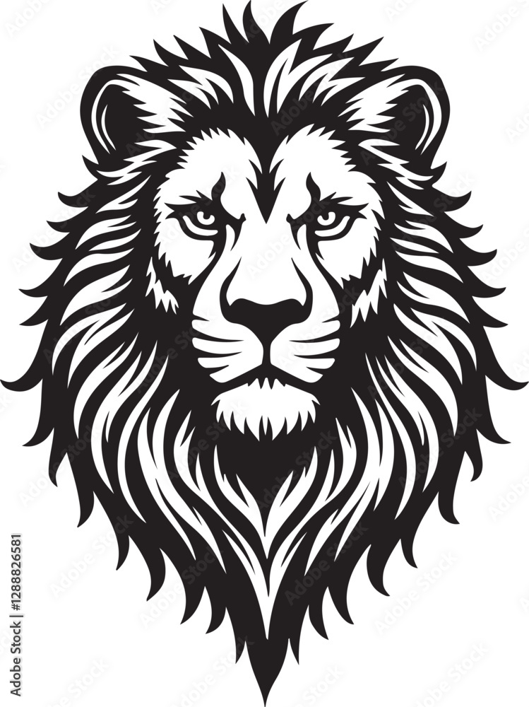 Fototapeta premium Majestic Lion Head Vector Illustration.