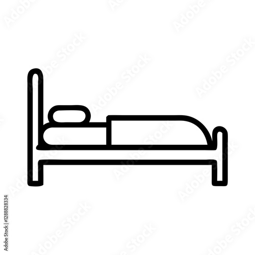 Minimalist bed illustration promoting rest and relaxation, simple design