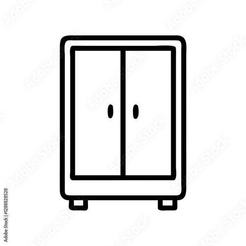 Minimalistic wardrobe illustration, modern design, clean aesthetics