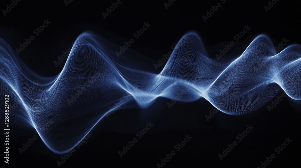 Fototapeta premium Abstract depiction of sound waves appearing in the darkness